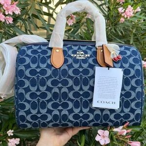 Coach Rowan Satchel Bag In Signature Denim Canvas NWT CY699